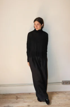 C.T. Plage – Ladies High Neck Longsleeve Rib Pullover 5540K-15 – Black