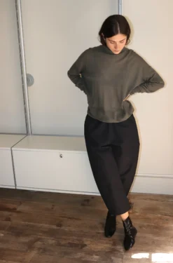 C.T. Plage – Ladies High Neck Longsleeve Pullover CT24302-54 – Khaki