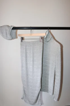 BABACO – Lurex Rib Skirt BA01-TG42 – Silver