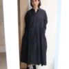 Toujours – Random Pleated Baggy Shirt Dress MM41TD03 – Black Navy -Salomon Boutique IMG 3607