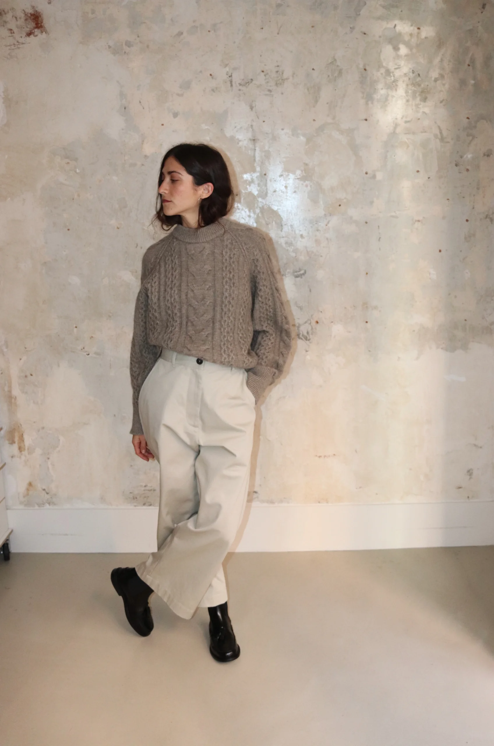 Studio Nicholson – CHALCO SNW-1173 Wide Crop Pant – Pebble 4 Studio Nicholson – CHALCO SNW-1173 Wide Crop Pant – Pebble – Image 2