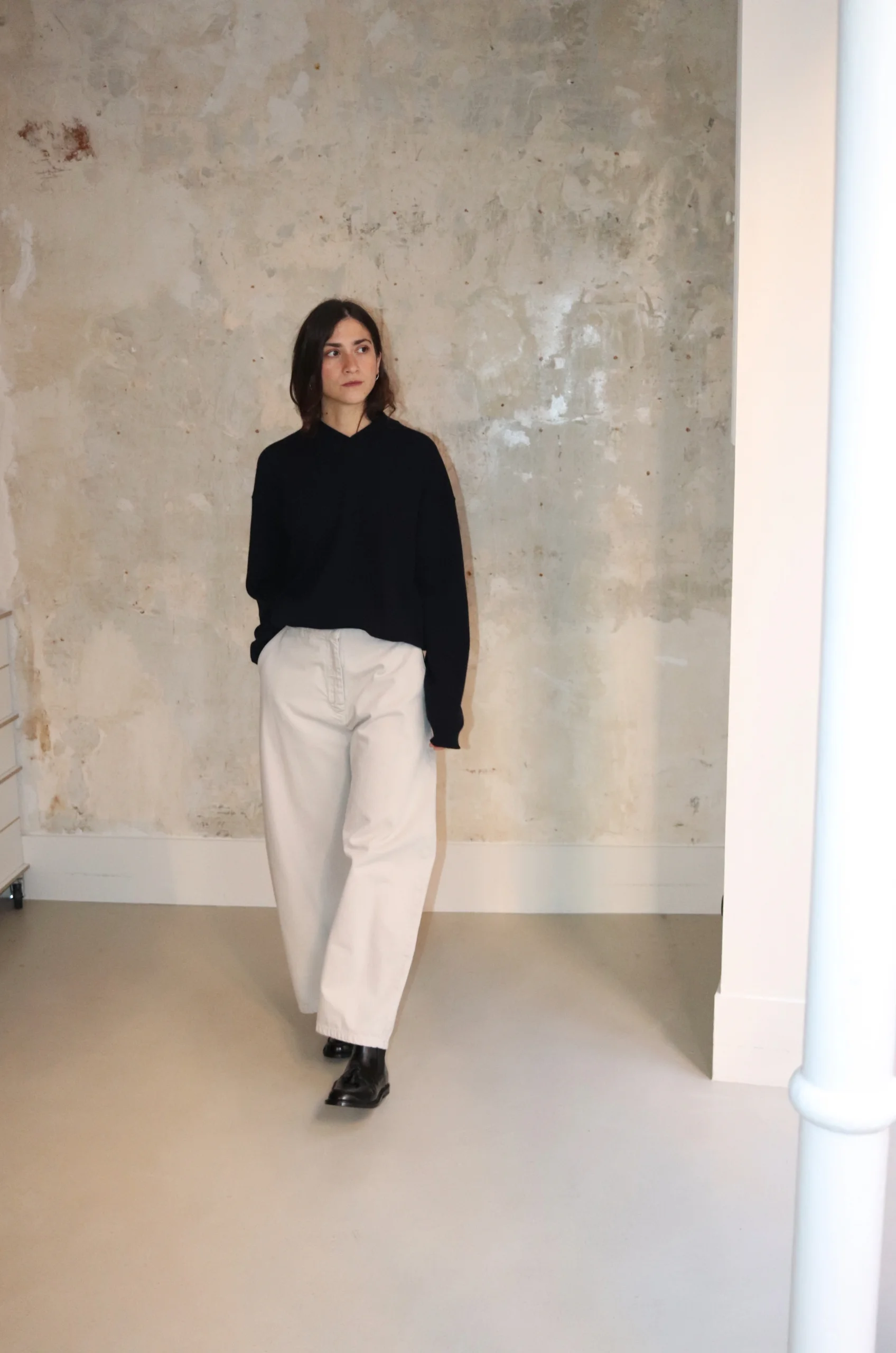 Studio Nicholson – CHALCO SNW-1417 Garment Dye Denim Pants – Bone Grey 4 Studio Nicholson – CHALCO SNW-1417 Garment Dye Denim Pants – Bone Grey – Image 2