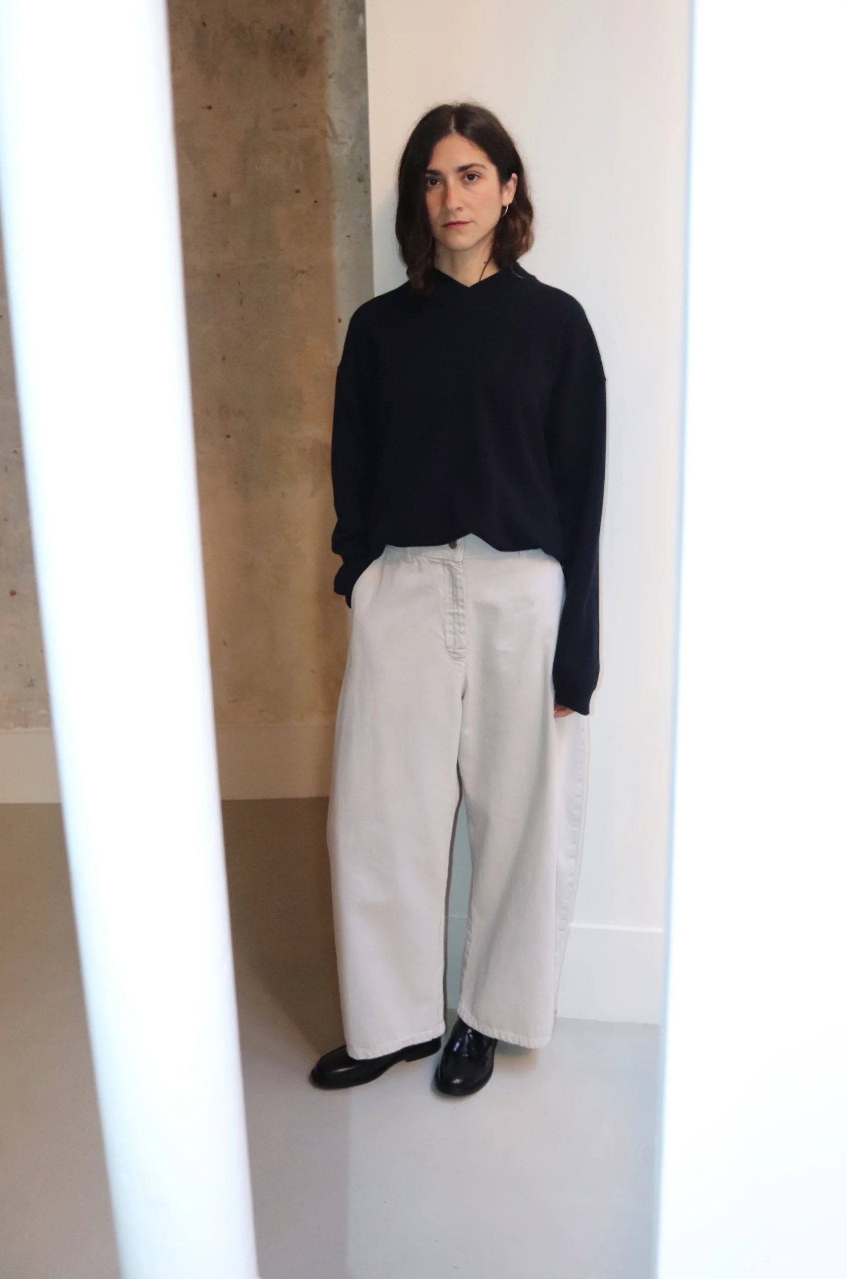 Studio Nicholson – CHALCO SNW-1417 Garment Dye Denim Pants – Bone Grey 3 Studio Nicholson – CHALCO SNW-1417 Garment Dye Denim Pants – Bone Grey