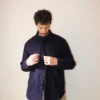 Sage De Cret – Wool Viyella Tumbler Work Shirt 31-40-6159 – Navy -Salomon Boutique Sage De Cret Wool Viyella Tumbler Work Shirt 31 40 6159 Navy 1