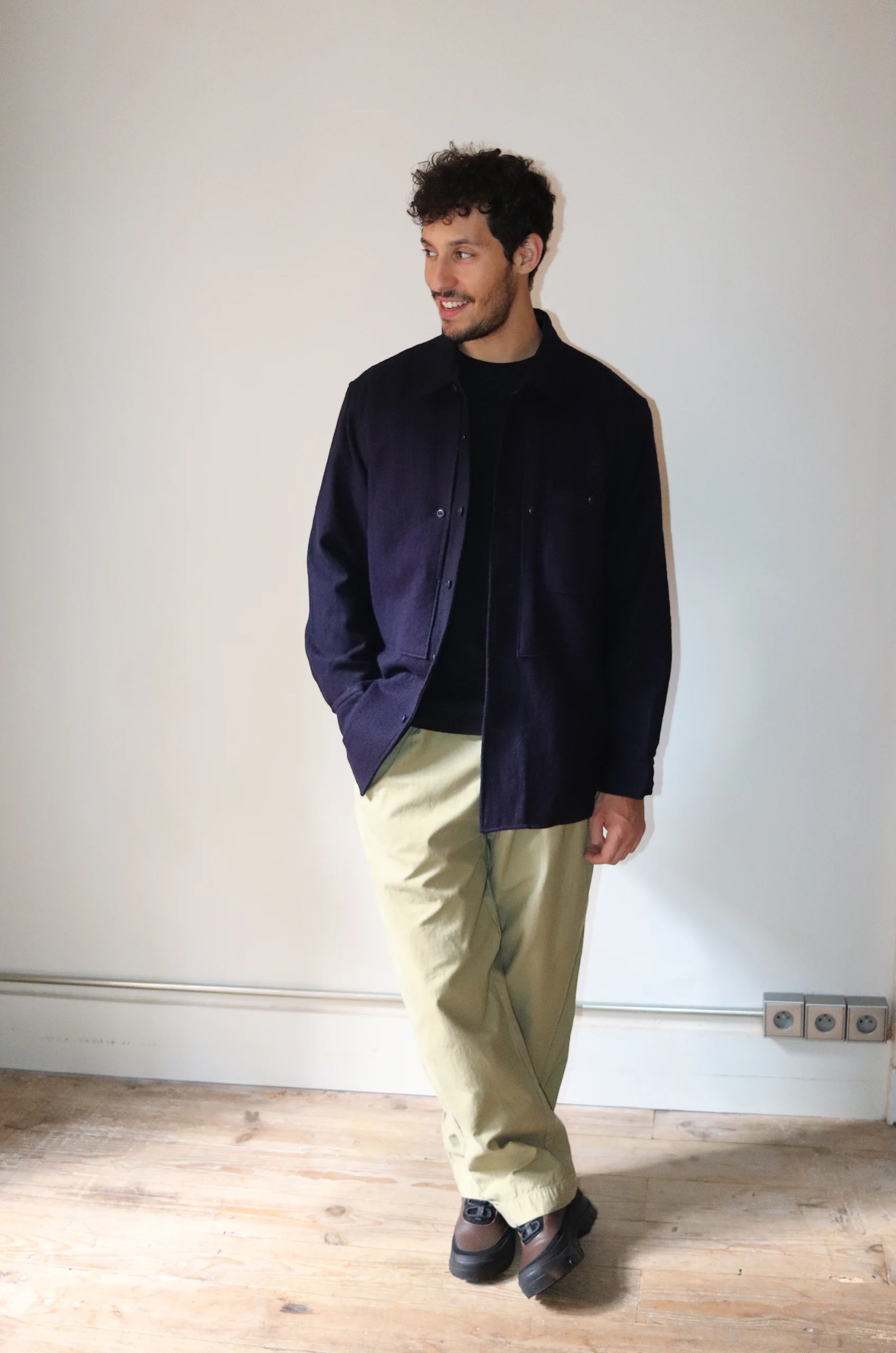 Sage De Cret – Wool Viyella Tumbler Work Shirt 31-40-6159 – Navy 4 Sage De Cret – Wool Viyella Tumbler Work Shirt 31-40-6159 – Navy – Image 2