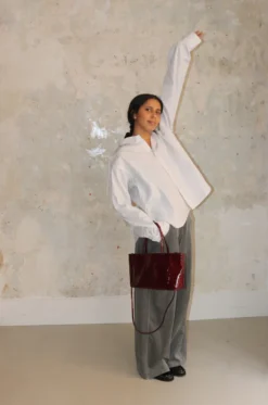 Salomon Boutique -Salomon Boutique Sofie DHoore BRIT Long Slv Cropped Shirt With Front Buttons Woven Pearl 2