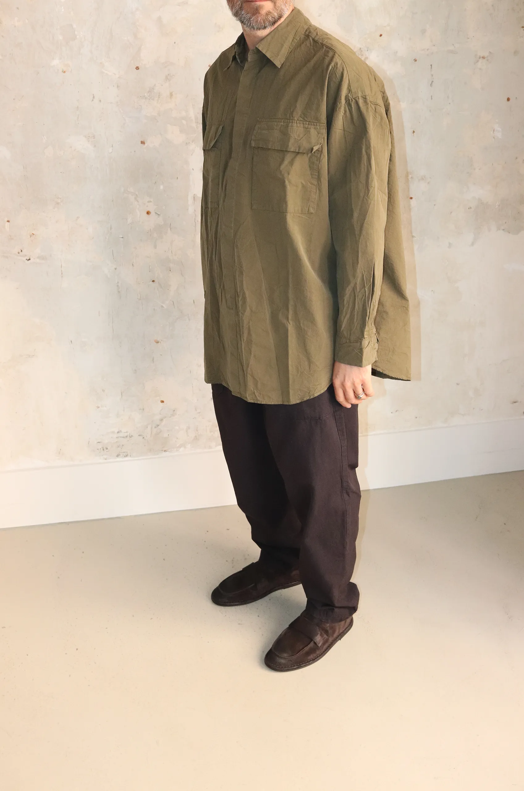 Casey Casey – Volume Shirt Paper Cot 22HC331 – Light Khaki 4 Casey Casey – Volume Shirt Paper Cot 22HC331 – Light Khaki – Image 2