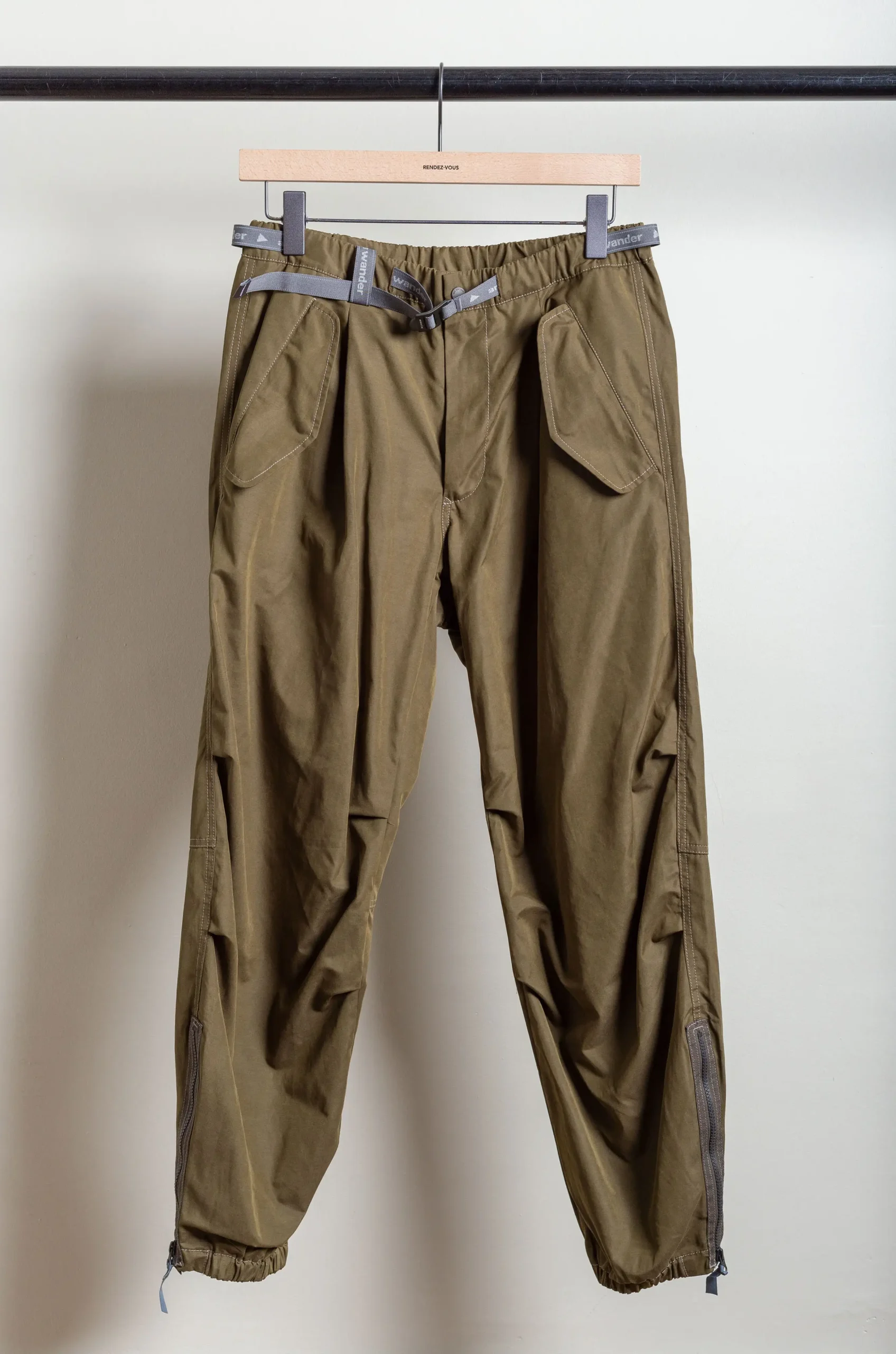 And Wander – Side Zip Hem Pants – Khaki 3 And Wander – Side Zip Hem Pants – Khaki
