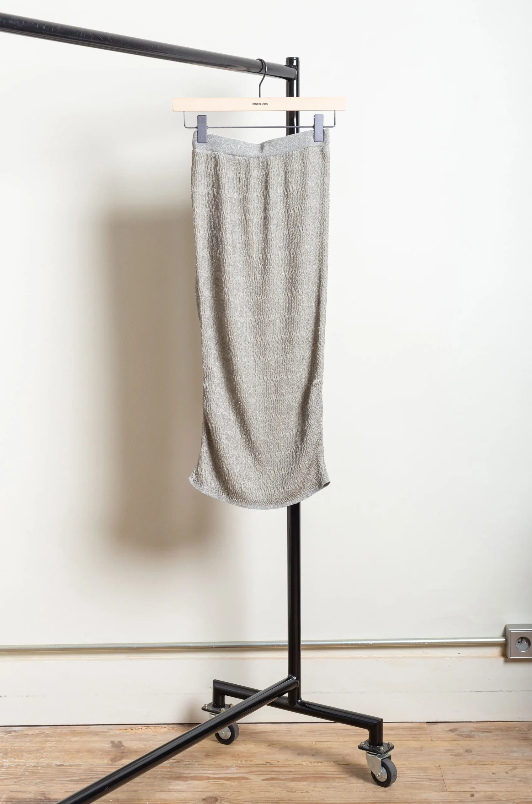 BABACO – Lurex Rib Skirt BA01-TG42 – Silver 4 BABACO – Lurex Rib Skirt BA01-TG42 – Silver – Image 2