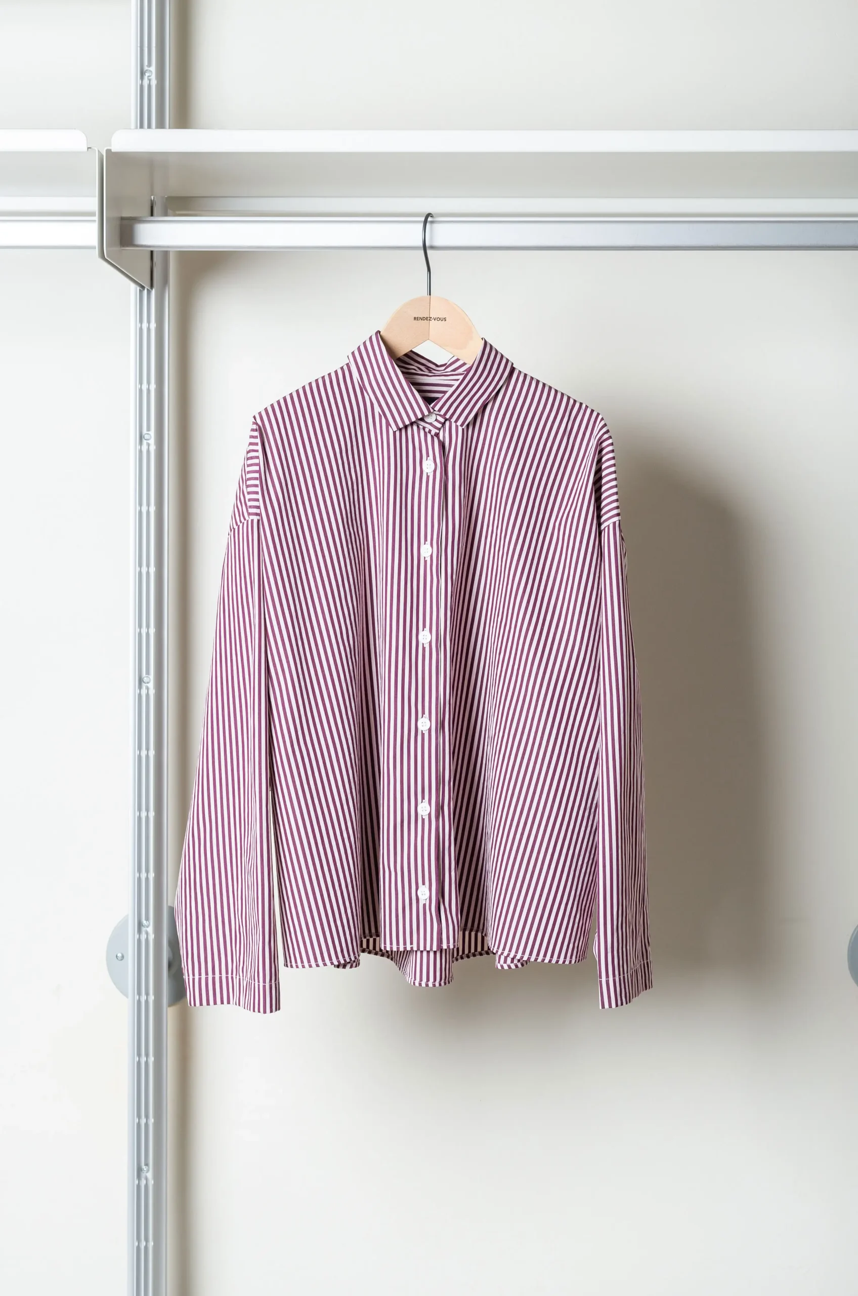 Bergfabel – Short Overshirt BFWSH90/K92 – Wine Stripe 4 Bergfabel – Short Overshirt BFWSH90/K92 – Wine Stripe – Image 2