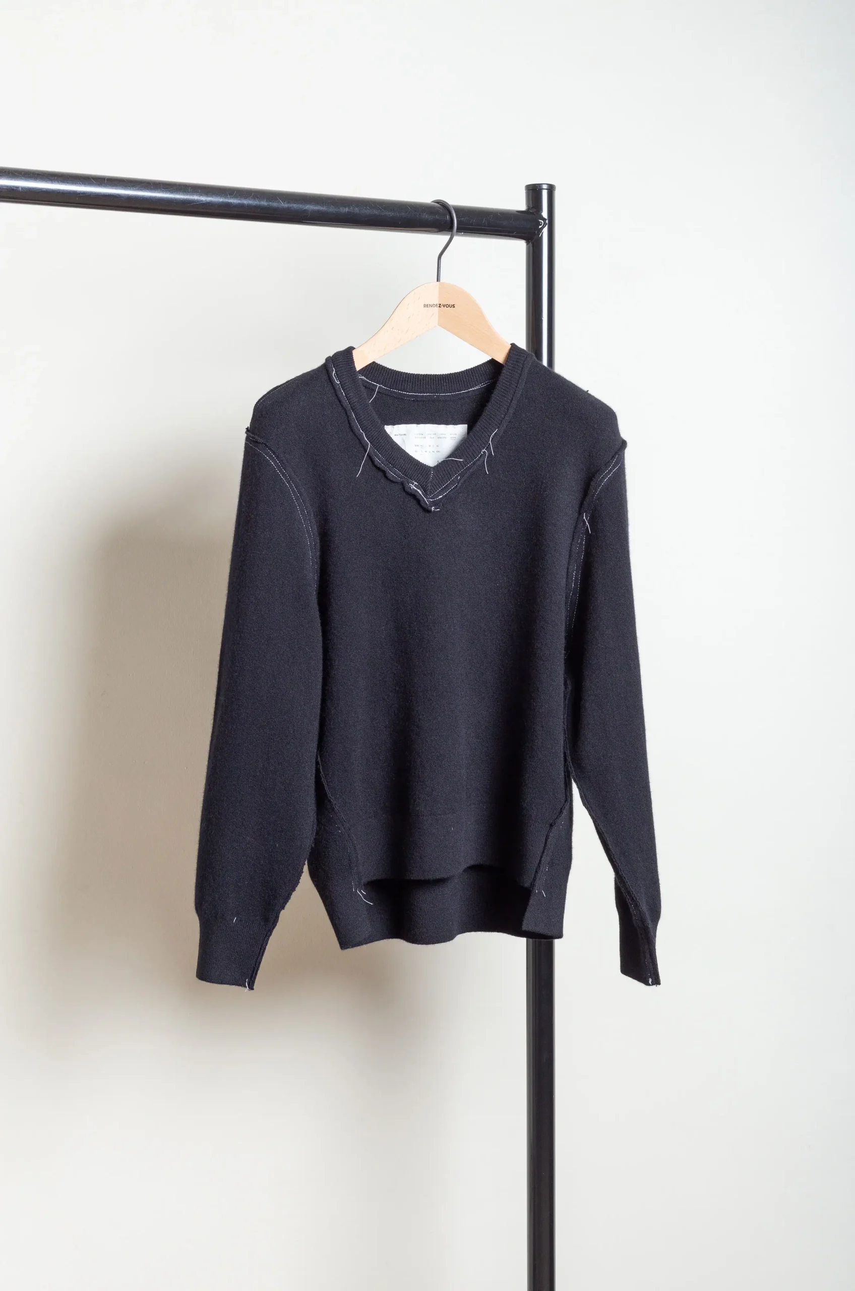 CAMIEL FORTGENS – Frankenstein V-Neck – Black 4 CAMIEL FORTGENS – Frankenstein V-Neck – Black – Image 2