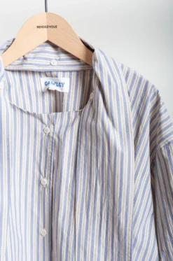 CAWLEY – Dorothy Shirt – Natural/Blue Stripe -Salomon Boutique rdv cawley 28 scaled 1