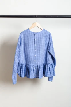 Eleph – Mumu Top L/S – Blue Check -Salomon Boutique rdv eleph 30 scaled 1