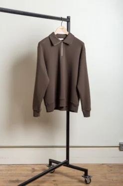 Lady White – Quarter Zip Sweatshirt – Black Olive