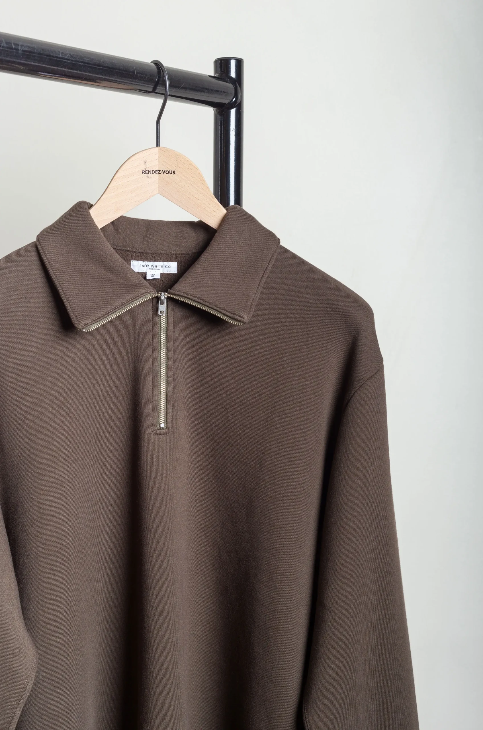 Lady White – Quarter Zip Sweatshirt – Black Olive 4 Lady White – Quarter Zip Sweatshirt – Black Olive – Image 2