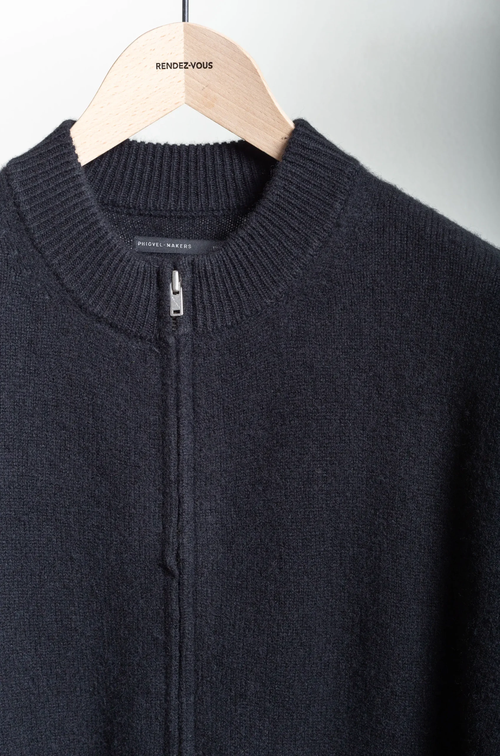 Lady White X Phigvel – Cashmere Bottleneck Cardigan – Black 8 Lady White X Phigvel – Cashmere Bottleneck Cardigan – Black – Image 6