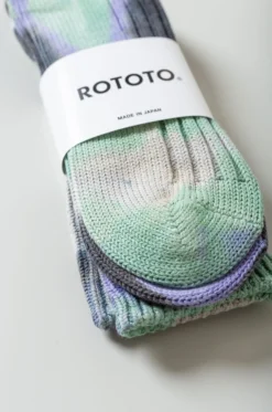 Rototo – Chunky Ribbed Crew Socks”Tie R1415 – BLK/MNT/PPL -Salomon Boutique rdv rototo 15 scaled 1