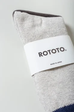 Rototo – Double Face Crew Socks R1515 – Navy/L.Gray -Salomon Boutique rdv rototo 45 scaled 1