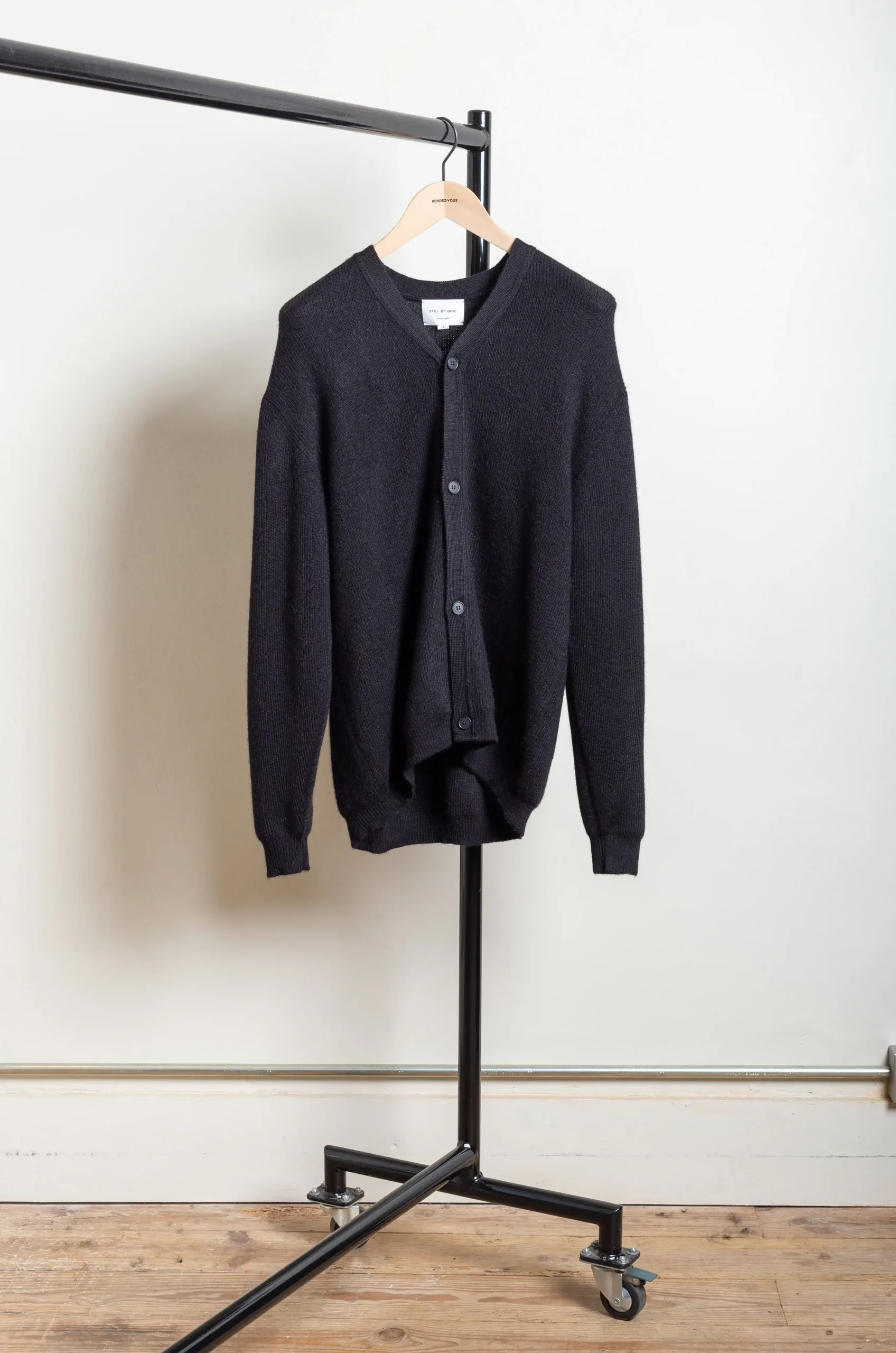 Still By Hand – Alpaca Fluffy Cardigan KN06243OS – Black 3 Still By Hand – Alpaca Fluffy Cardigan KN06243OS – Black