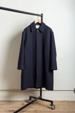 Studio Nicholson – COVER SNM-1209 Melton Wool Overcoat – Darkest Navy