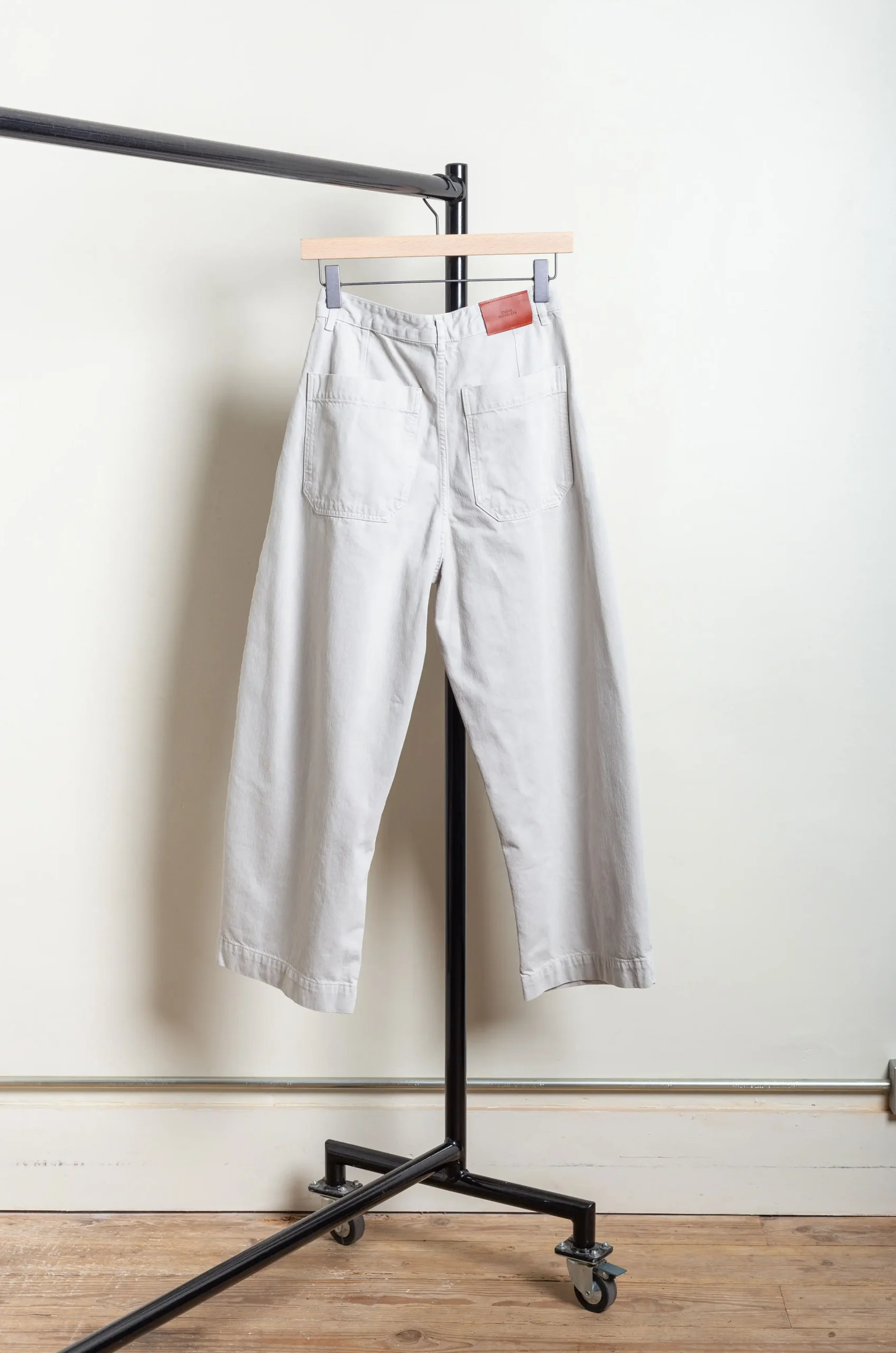 Studio Nicholson – PUCH SNM-1244 Garment Dye Denim Pant – Bone Grey 7 Studio Nicholson – PUCH SNM-1244 Garment Dye Denim Pant – Bone Grey – Image 5