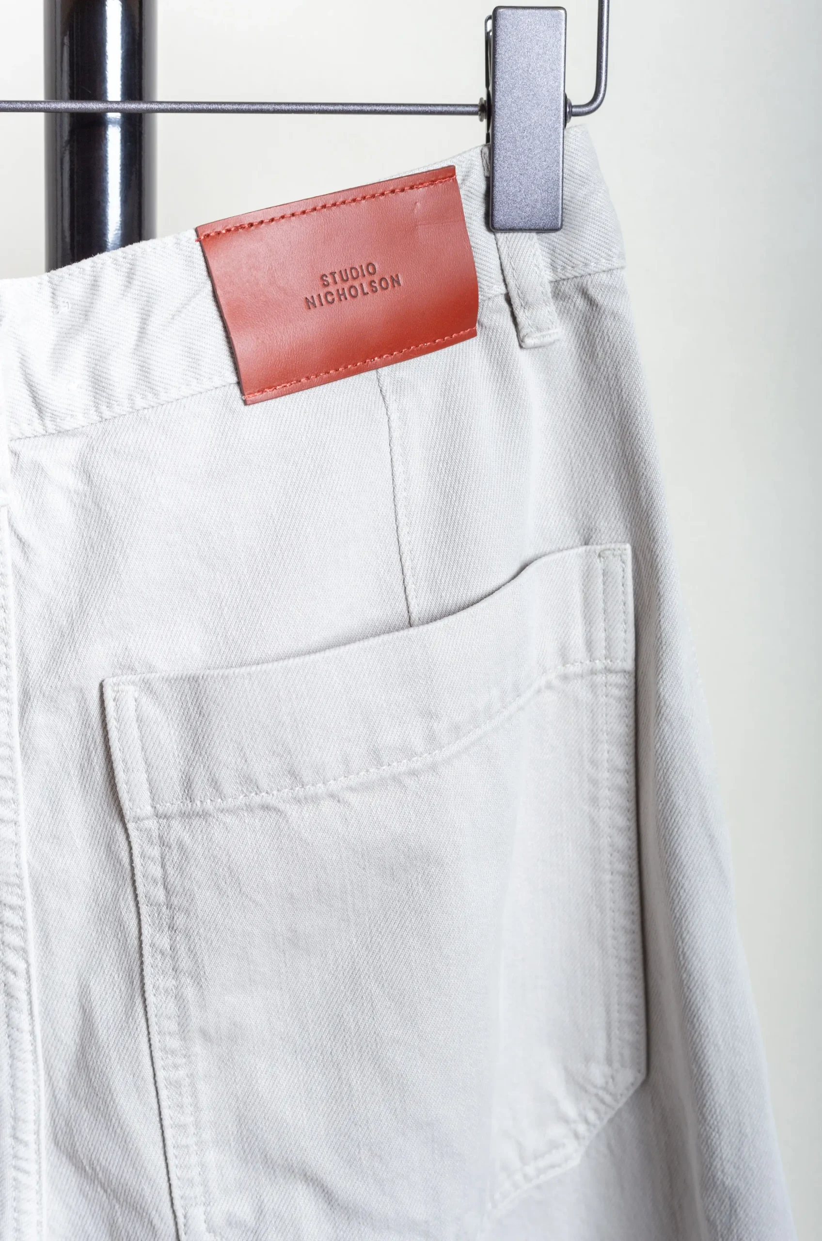 Studio Nicholson – PUCH SNM-1244 Garment Dye Denim Pant – Bone Grey 8 Studio Nicholson – PUCH SNM-1244 Garment Dye Denim Pant – Bone Grey – Image 6