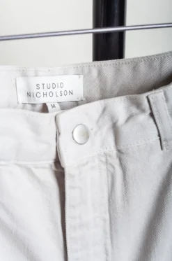 Studio Nicholson – REED SNM-1130 Garment Dye Denim Pants – Bone Grey -Salomon Boutique rdv studio nicholson 34 scaled 1
