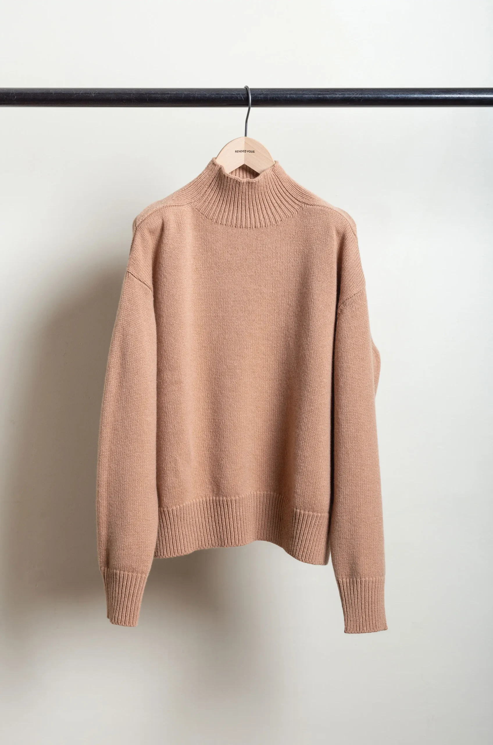 Studio Nicholson – Gomes SNW-1518 5GG High Collar Jumper – Camel 5 Studio Nicholson – Gomes SNW-1518 5GG High Collar Jumper – Camel – Image 3