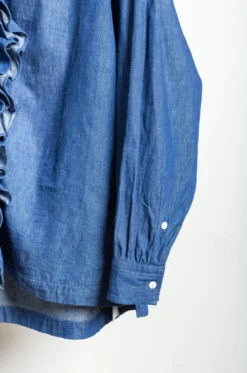 Toujours – Ruffle Shirt MM41LS01 – Blue -Salomon Boutique rdv toujours 02 scaled 1