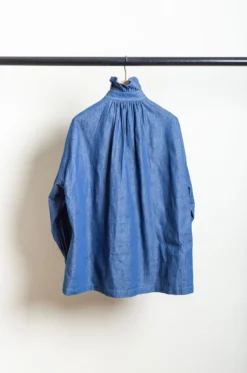 Toujours – Ruffle Shirt MM41LS01 – Blue -Salomon Boutique rdv toujours 04 scaled 1