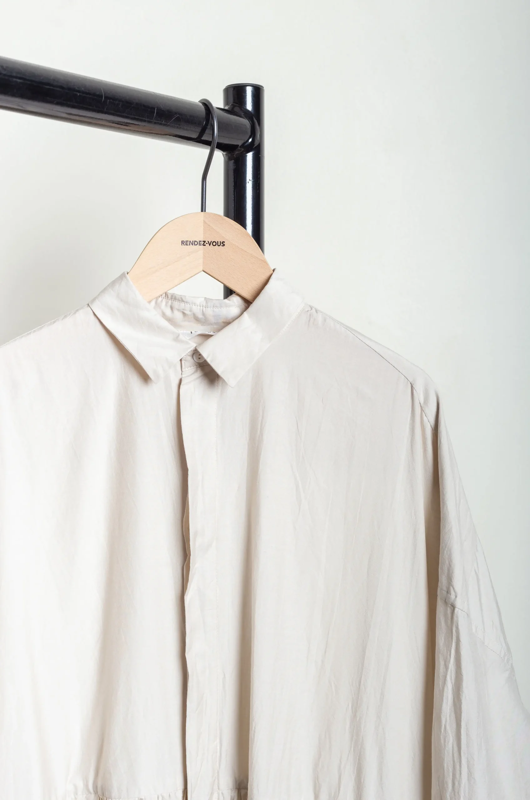 Toujours – Random Pleated Baggy Shirt Dress MM41TD03 – Off Gray 5 Toujours – Random Pleated Baggy Shirt Dress MM41TD03 – Off Gray – Image 3