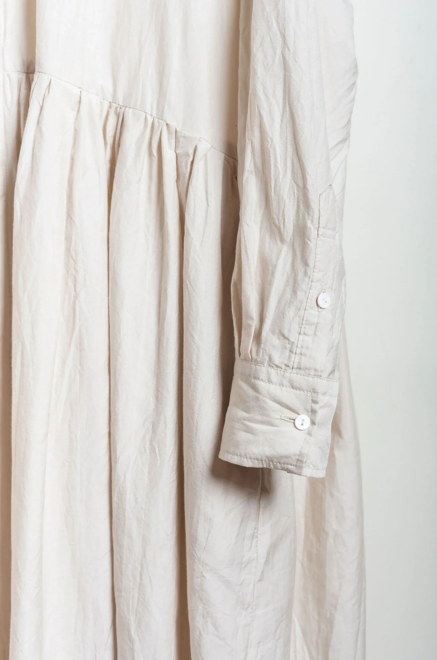 Toujours – Random Pleated Baggy Shirt Dress MM41TD03 – Off Gray 6 Toujours – Random Pleated Baggy Shirt Dress MM41TD03 – Off Gray – Image 4