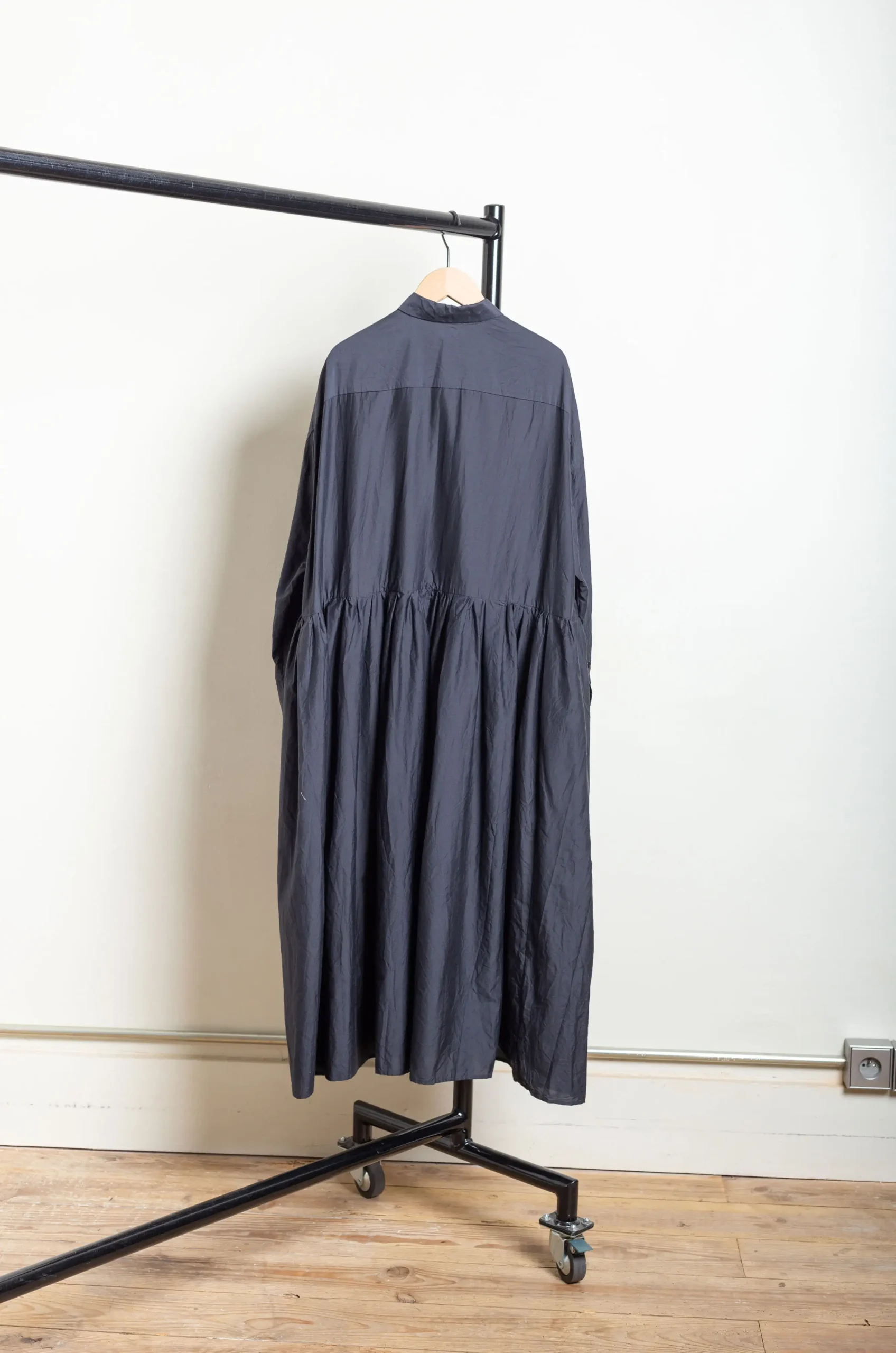 Toujours – Random Pleated Baggy Shirt Dress MM41TD03 – Black Navy 5 Toujours – Random Pleated Baggy Shirt Dress MM41TD03 – Black Navy – Image 3