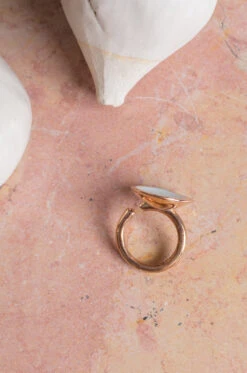 Monica Castiglioni – AL-Ciotole-18-AZ – Bronze Ring With Light Blue Enamel -Salomon Boutique rdvstore 78 16