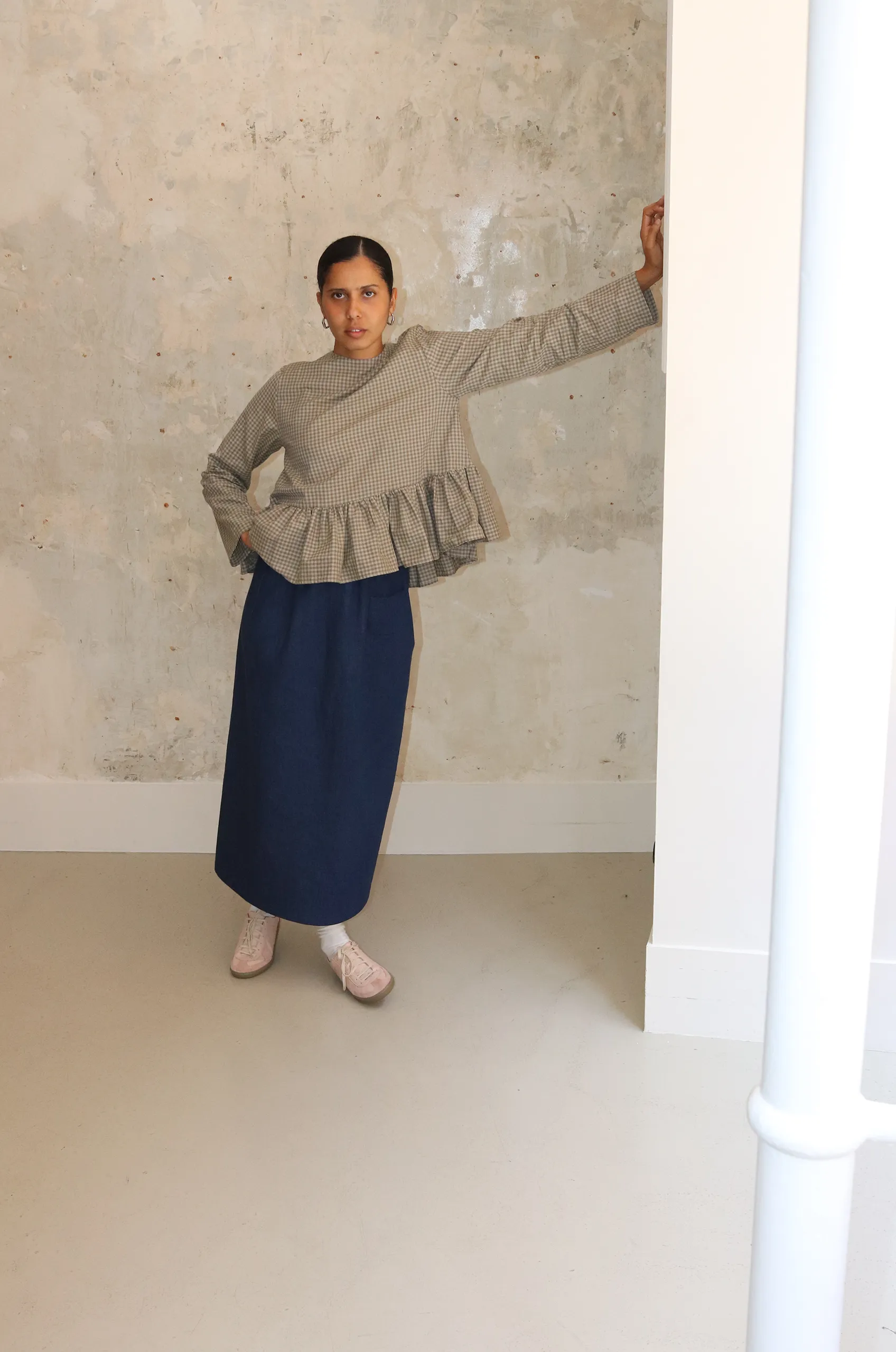 Eleph – Mumu Top L/S C6010306 – Brown Check 4 Eleph – Mumu Top L/S C6010306 – Brown Check – Image 2